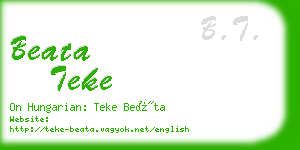 beata teke business card